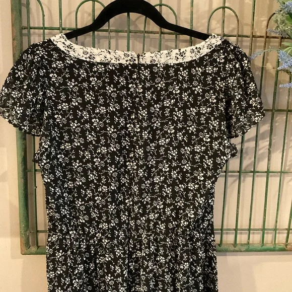 Madewell sheer puff sleeve dress in Branch Floral Black small 4 - Picture 8 of 8